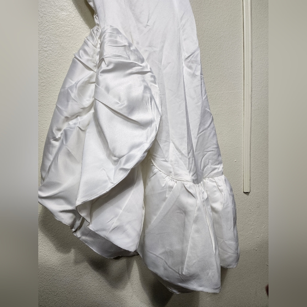 Lulus Magnificent Presence White Ruffled Asymmetrical Midi Dress Wedding Party - Picture 10 of 10